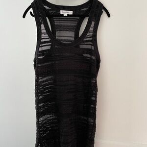 Calvin Klein Black Sheer Tank Top M